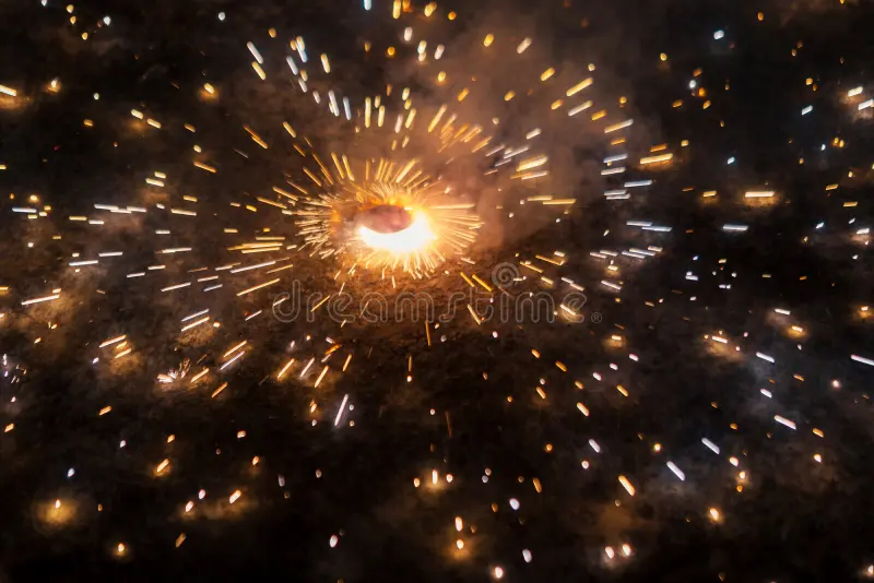 Ground spinner chakkar throwing sparks