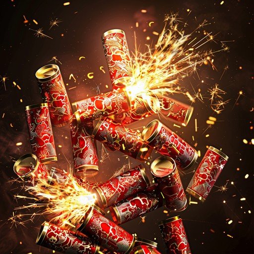 Close-up of a bursting firecracker